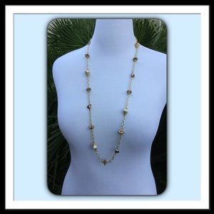 Chiaroscuro Designs Long Gold Beaded Necklace
